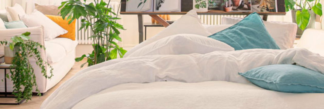 Housse de couette Rêve de Chanvre - Blanc Cerise