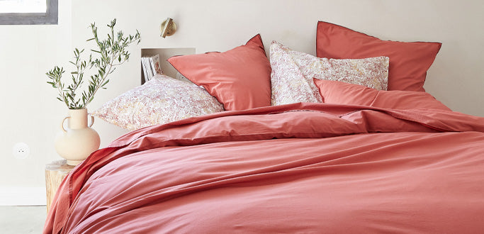 Housse de couette Rose & Rose Poudré • Blanc Cerise