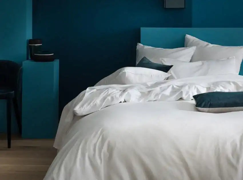 Visuel satin de coton Blanc Cerise