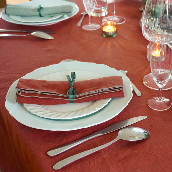 Nappe Autour Du Lin – Rouge terre - bourdon lin
