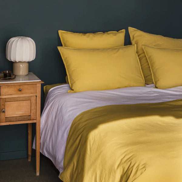 Housse de couette Duo Lavé – Jaune pollen