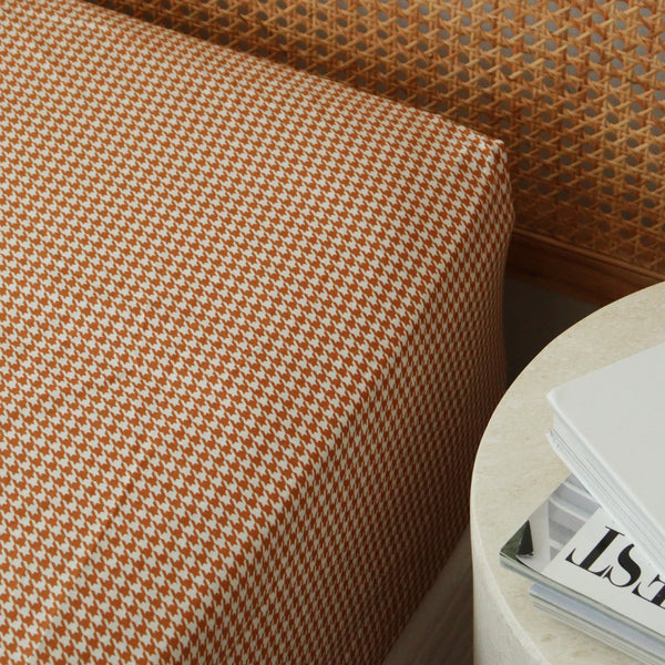 Drap housse Pied de poule – Ambre