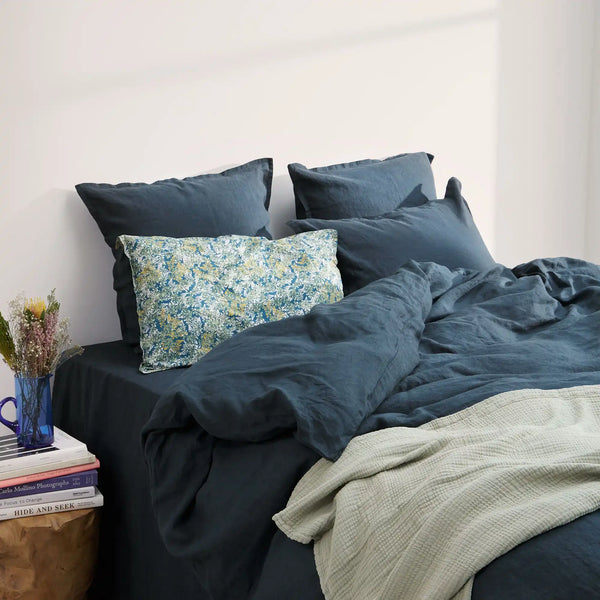 Housse de couette Rêve de Lin – Bleu nuit
