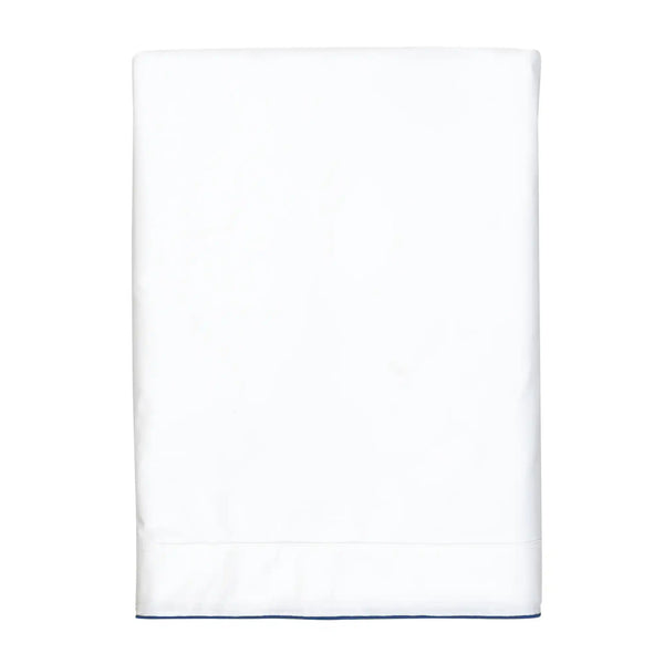 Drap plat Rêve Satiné – Blanc - bourdon bleu ardoise