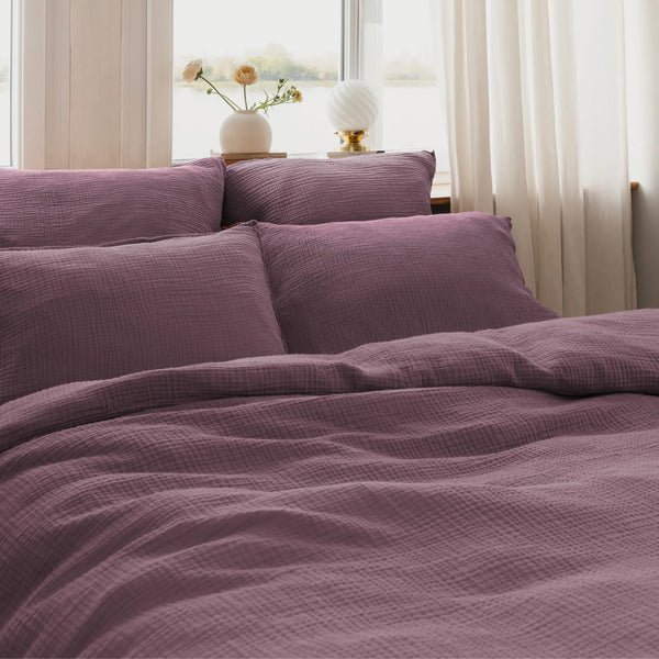 Housse de couette Simplement Gaufré – Prune
