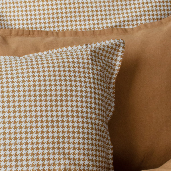 Taie d'oreiller Pied de poule – Ambre