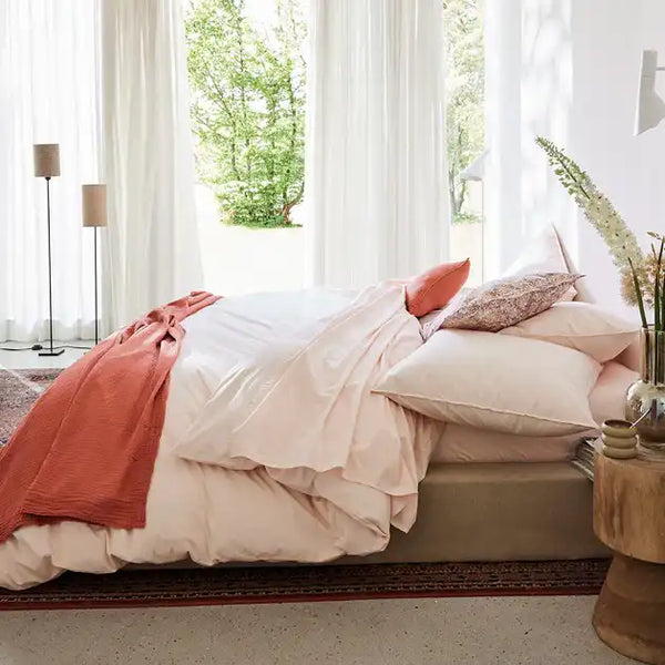 Housse de couette Douceur Lavée – Pêche