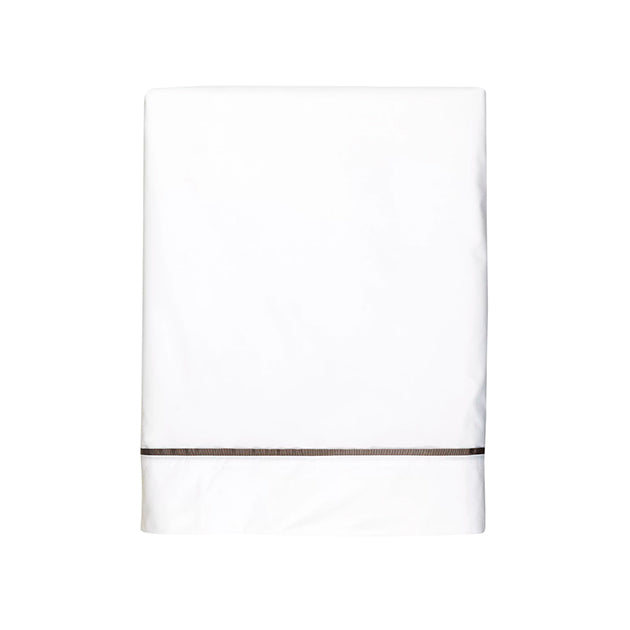 Blanc - passepoil taupe