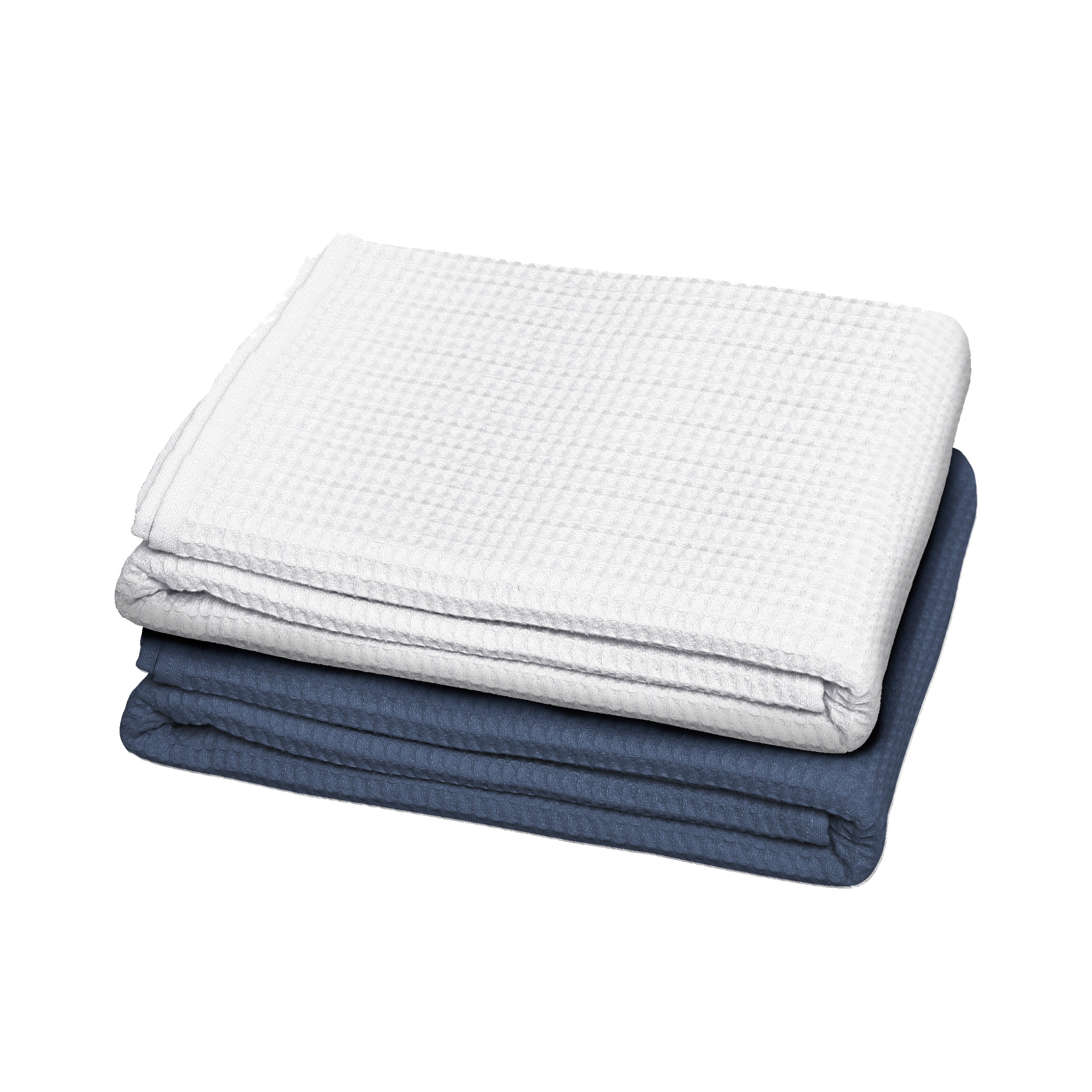 2 Draps de Douche brodés Esprit Nid d'Abeille