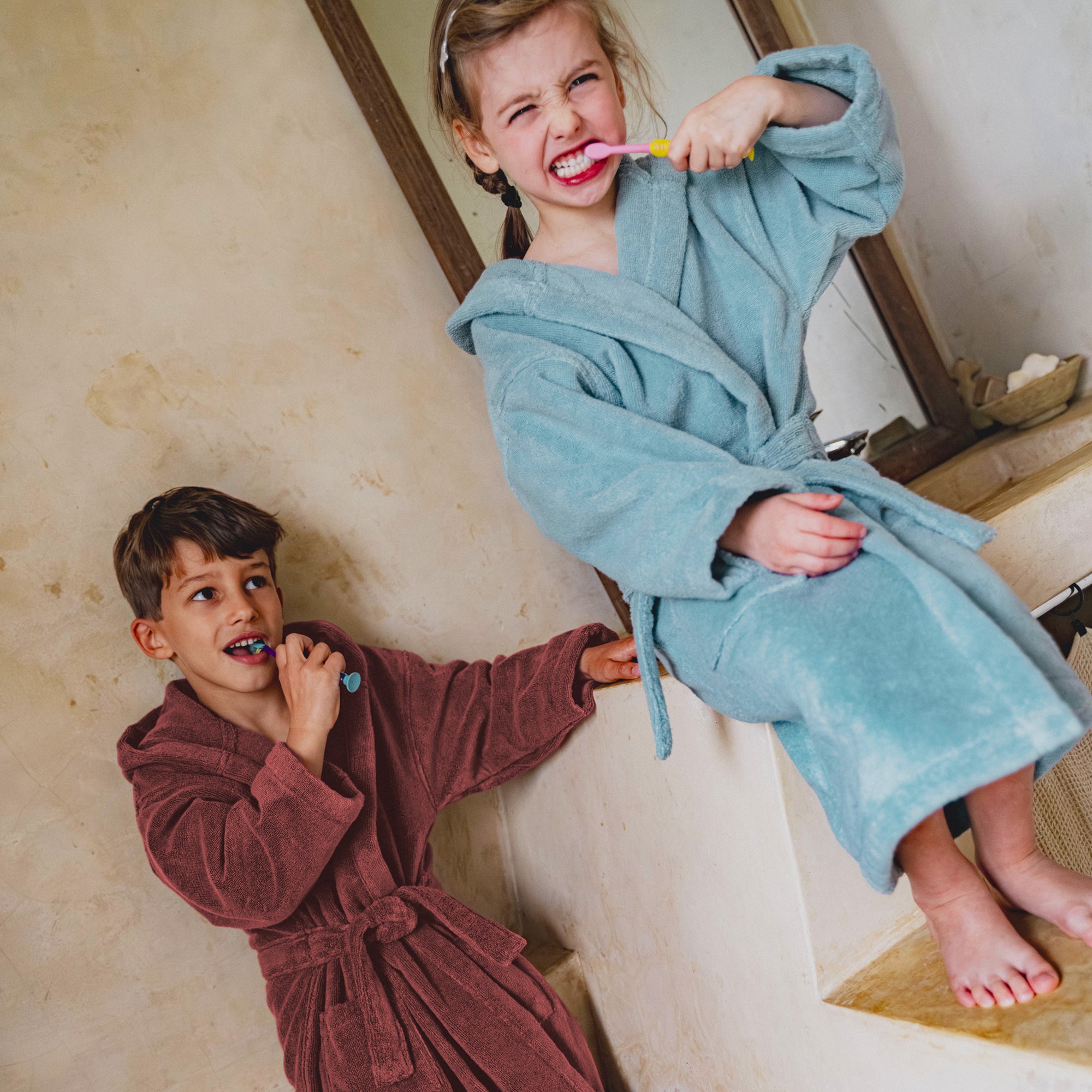 Duo de peignoirs enfant Douceur Nature Bio