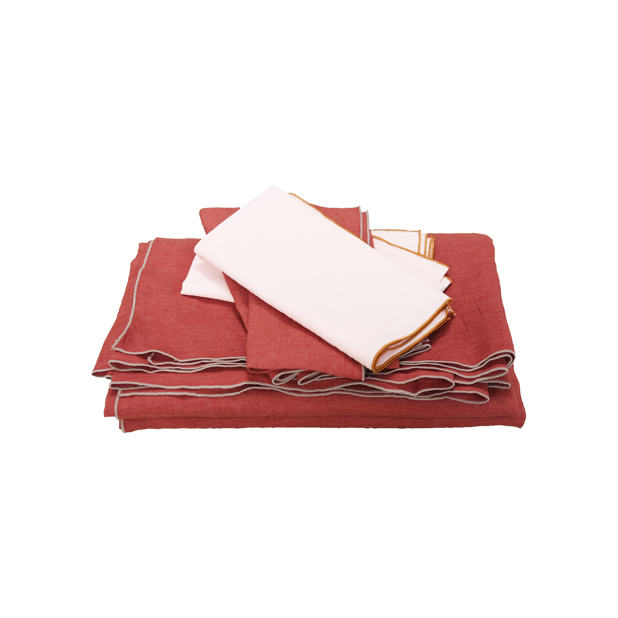 Lin : Lot de 1 nappe 250cm + 6 serviettes de tables