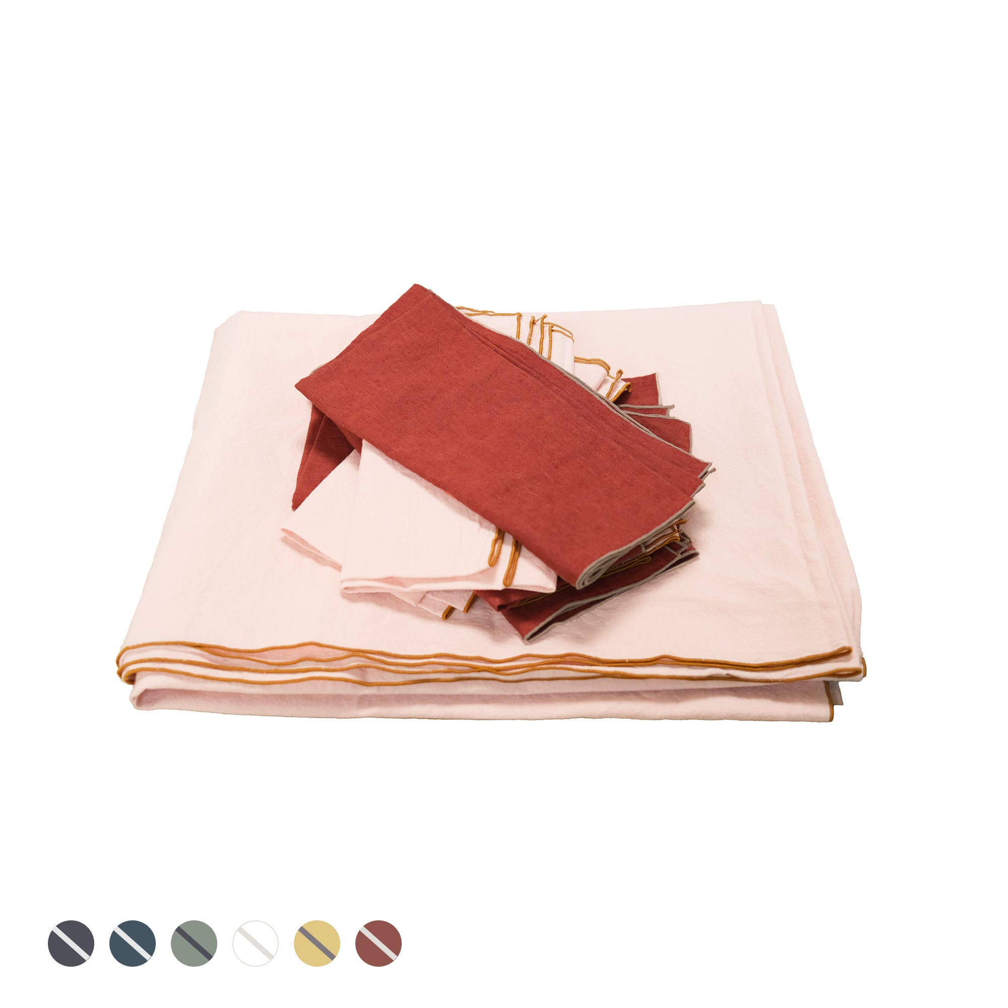 Lin : 1 nappe 300cm + 8 serviettes de tables