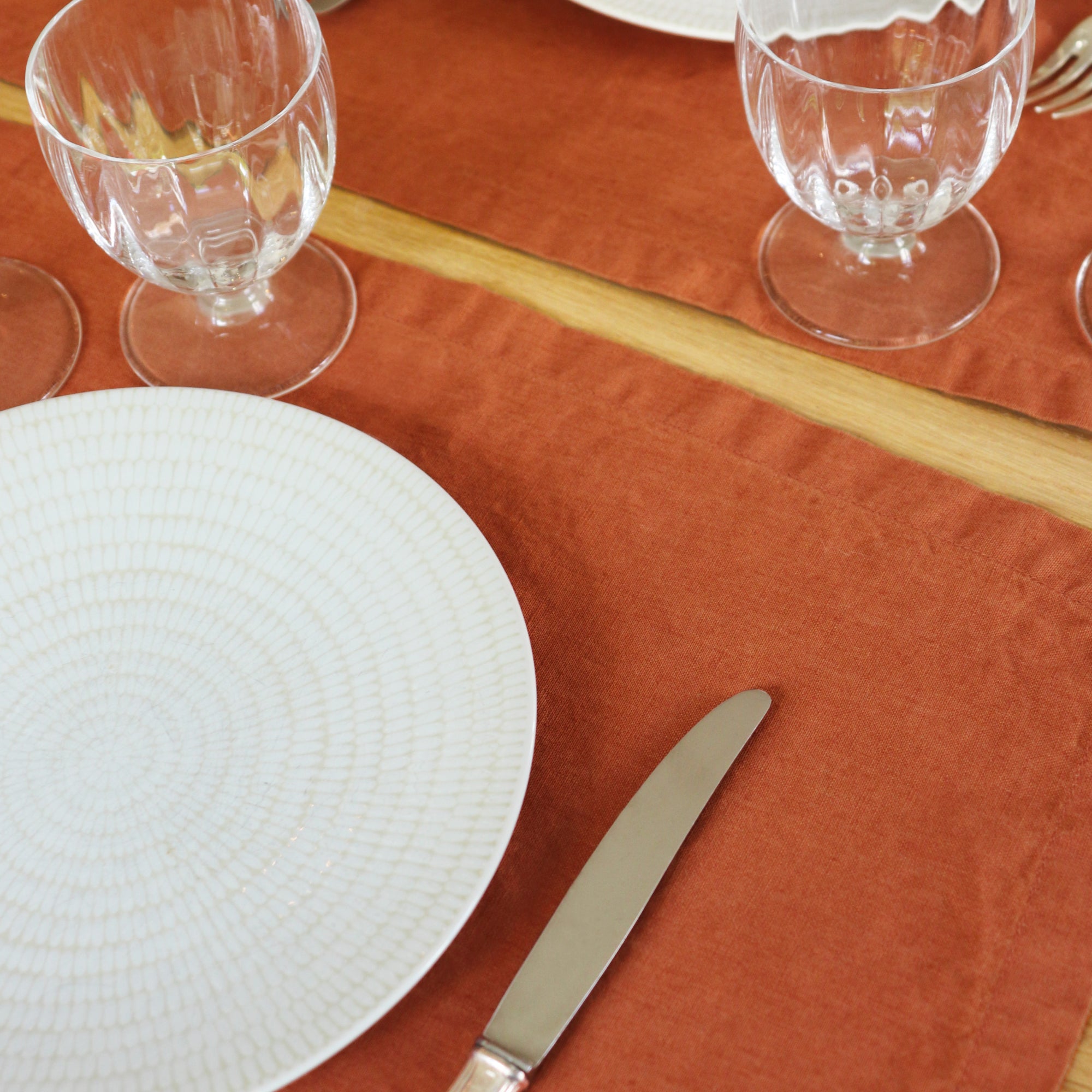 Set de table Au Fil du Lin - Lot de 2 - Orange brûlé
