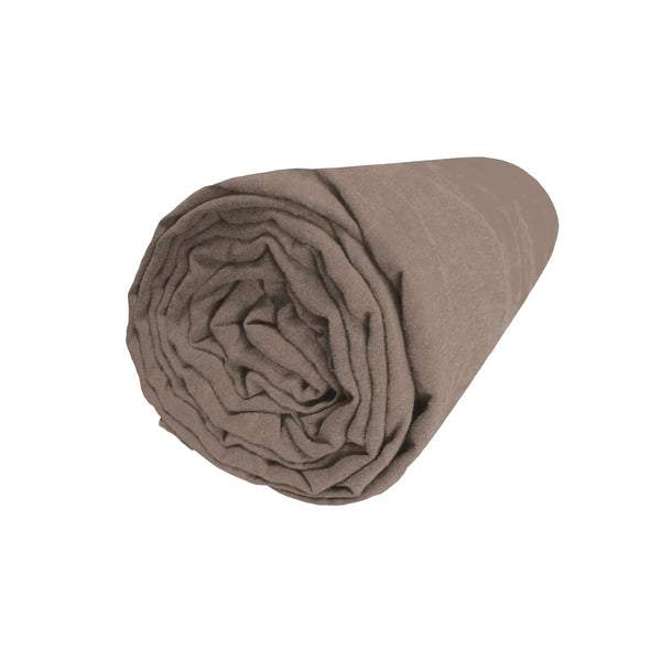 Drap housse Chanvre délicat – Marron glacé