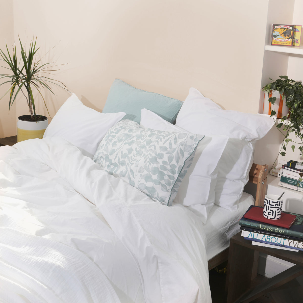 Housse de couette Blanche • Qualité au Prix Juste • Blanc Cerise