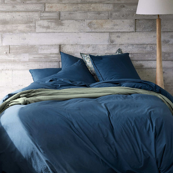 Housse de couette Douceur Lavée – Bleu nuit