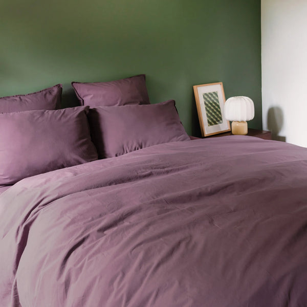 Housse de couette Douceur Lavée – Prune