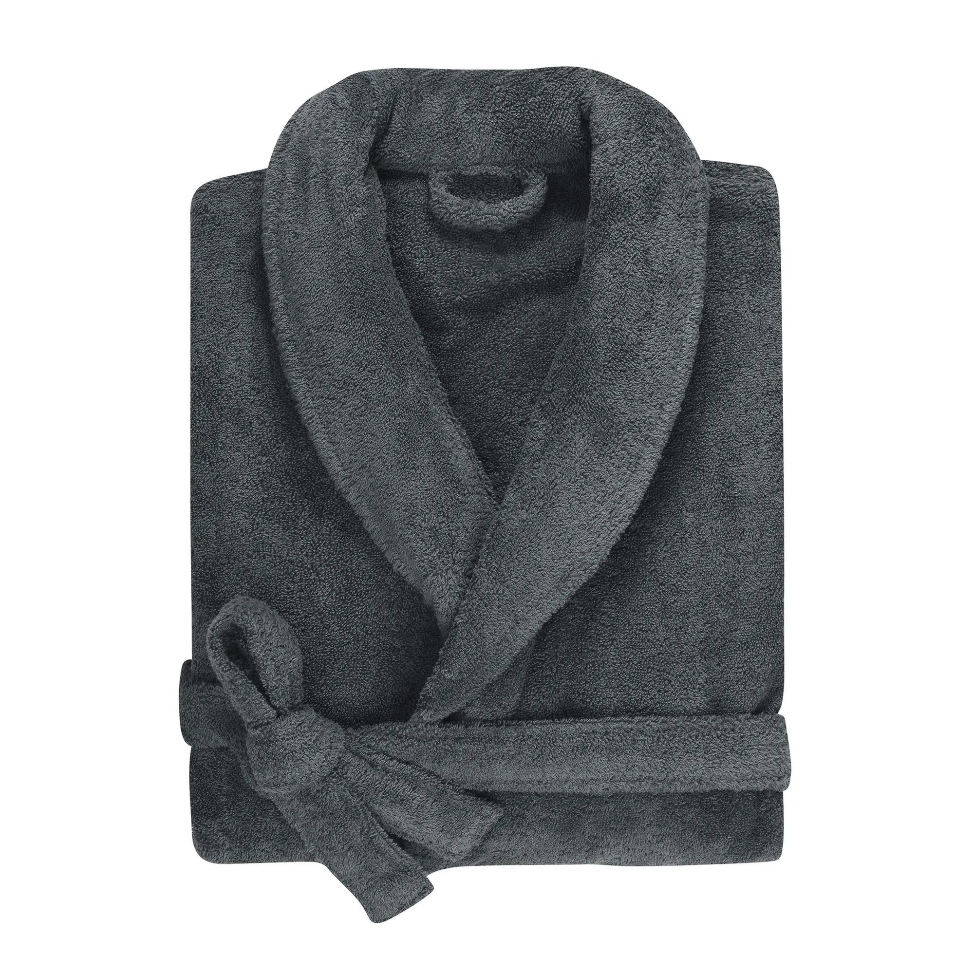 Peignoir adulte Douceur Nature BIO Col Châle - Gris ardoise