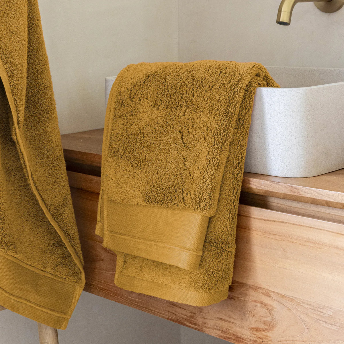 Serviette de bain Douceur nature BIO - Ocre
