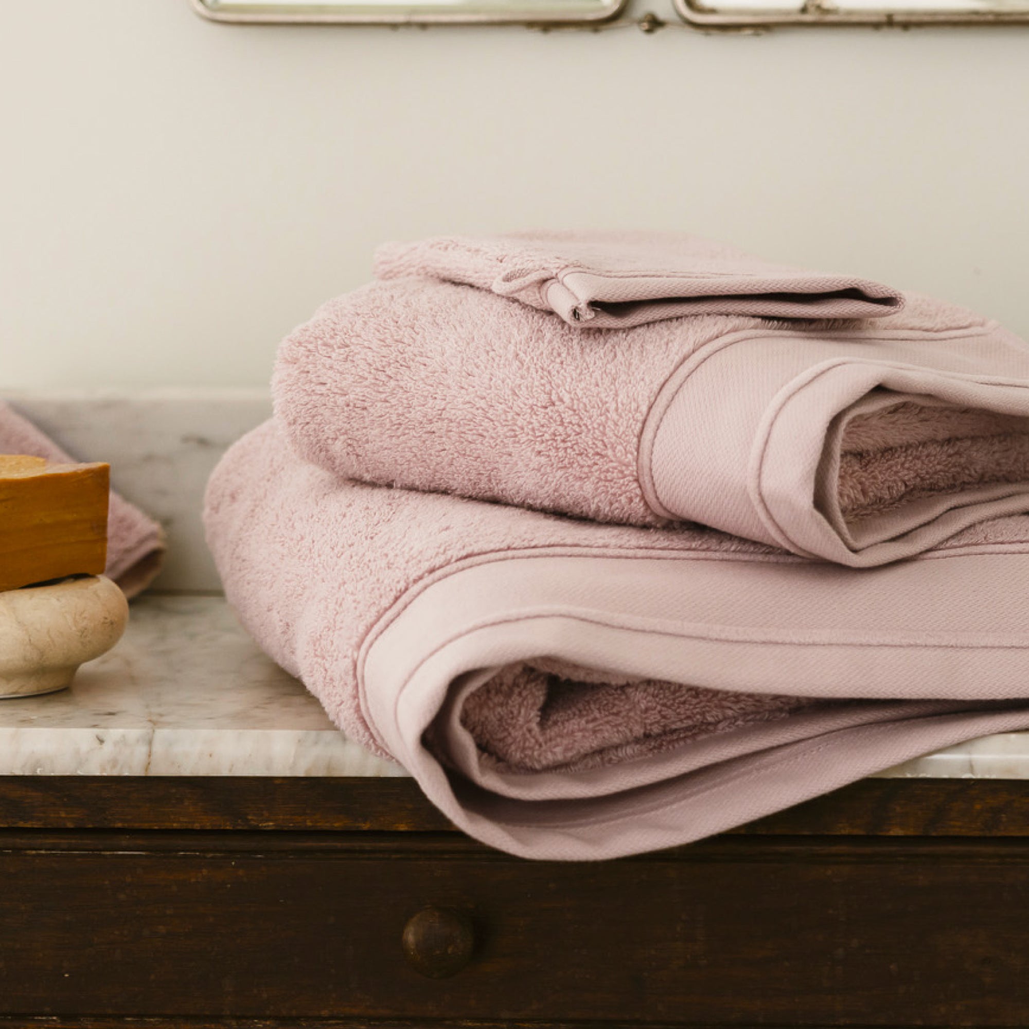 Serviette de bain Douceur nature BIO - Vieux rose
