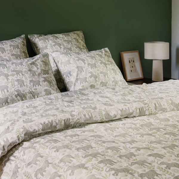 Housse de couette Esprit Safari – Blanc/lichen