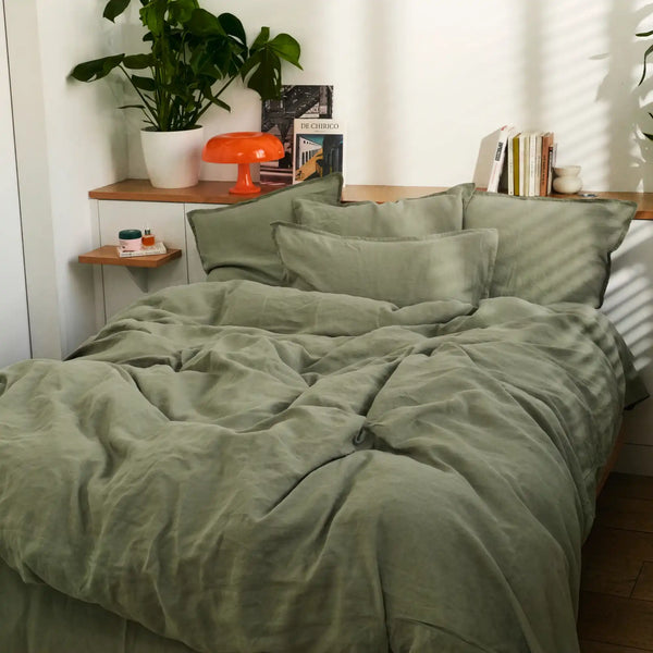 Housse de couette Naturellement Lin – Sauge