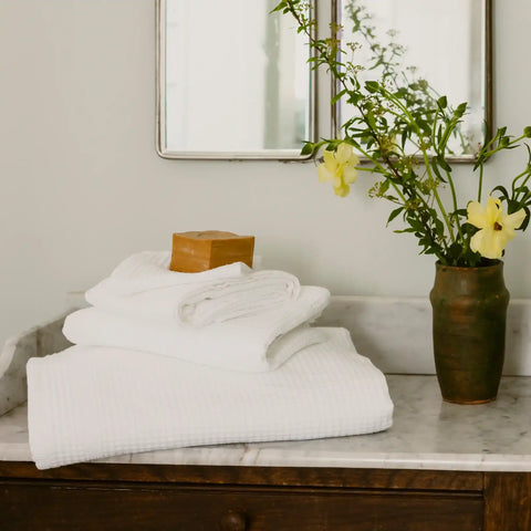 Serviette de bain Nid d'abeille bio