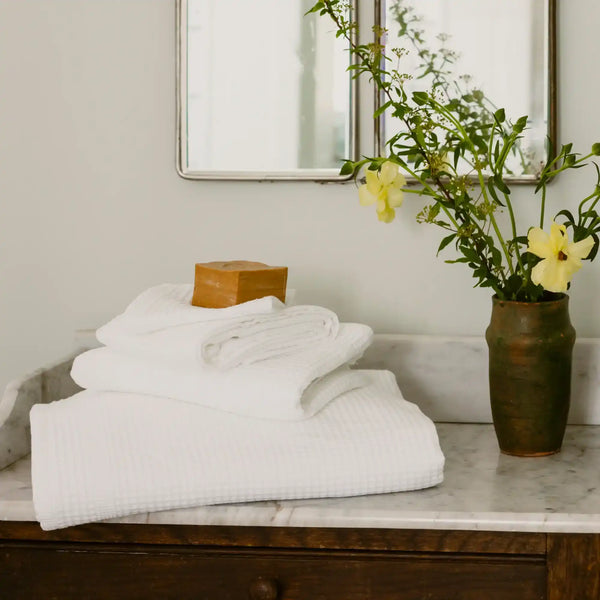 Serviette de bain Nid d'abeille bio