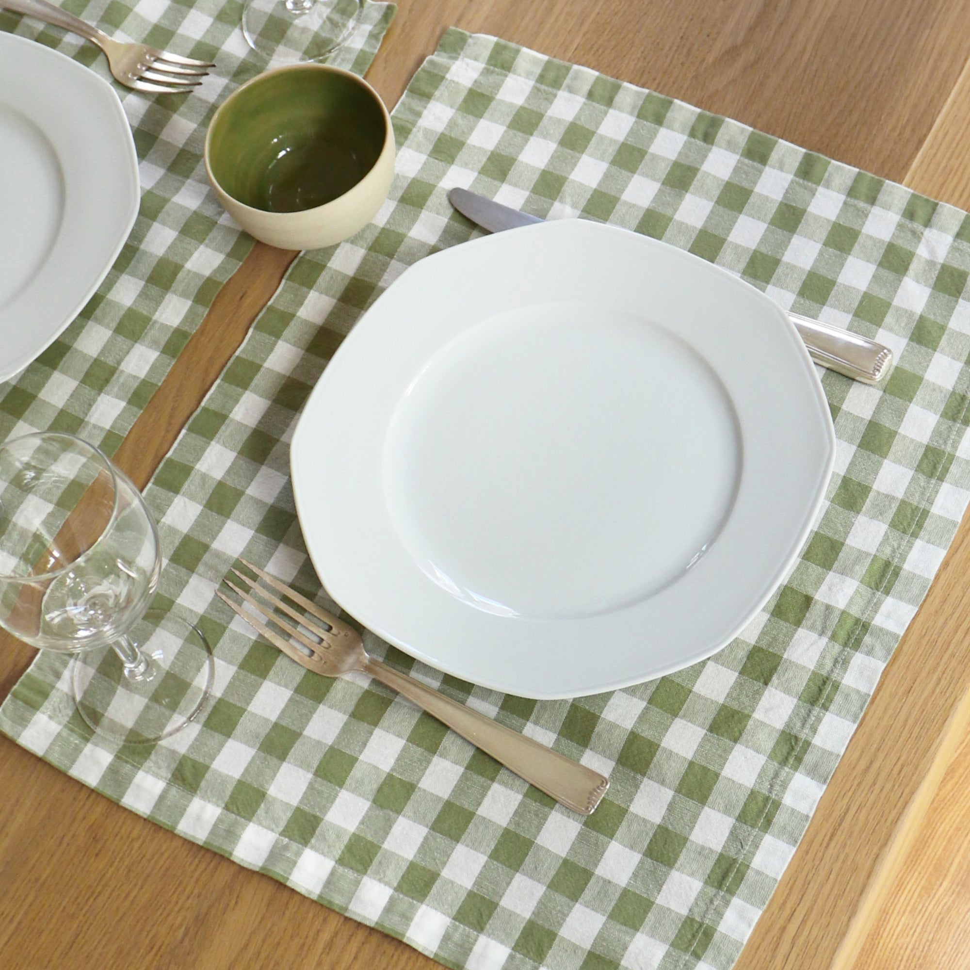 Set de table Passion Vichy - Lot de 2 - Sauge