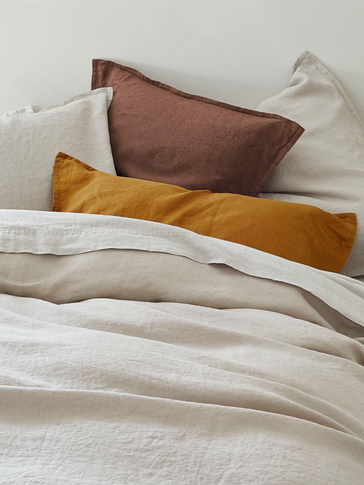 Taie d'oreiller Coton Percale & Lin • Blanc Cerise