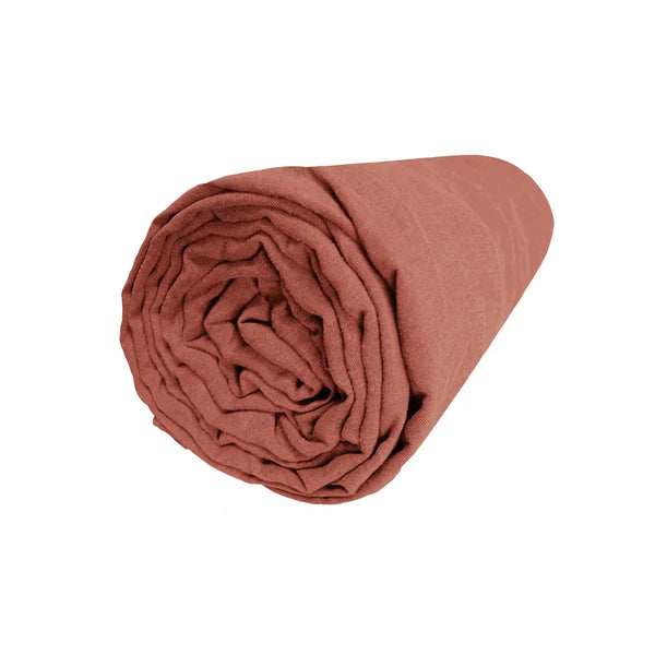 Drap Housse Rêve de lin – Rouge Sienne