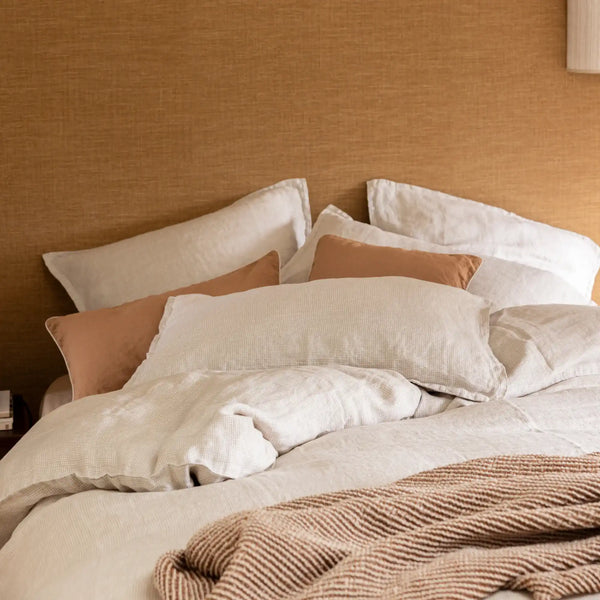 Housse de couette Rêve de Lin – Pied de Poule Beige