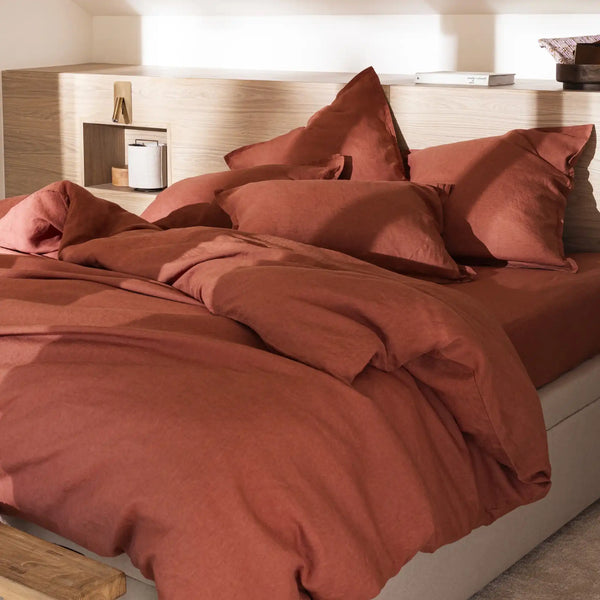 Housse de couette Rêve de Lin – Rouge Sienne