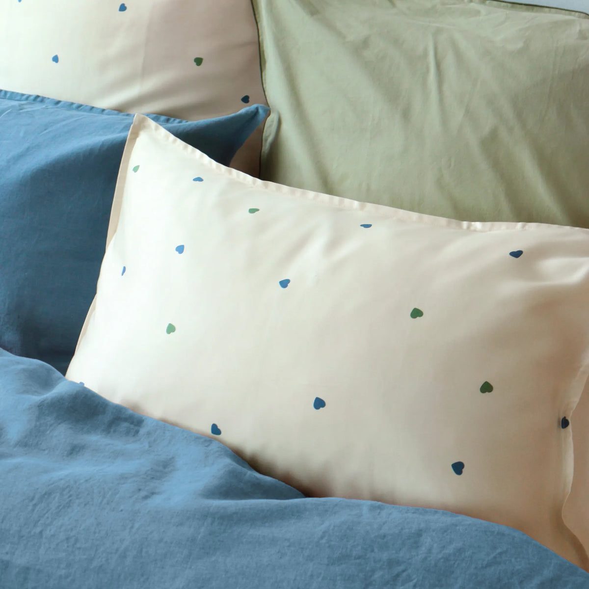 Cœur bleu/eucalyptus
