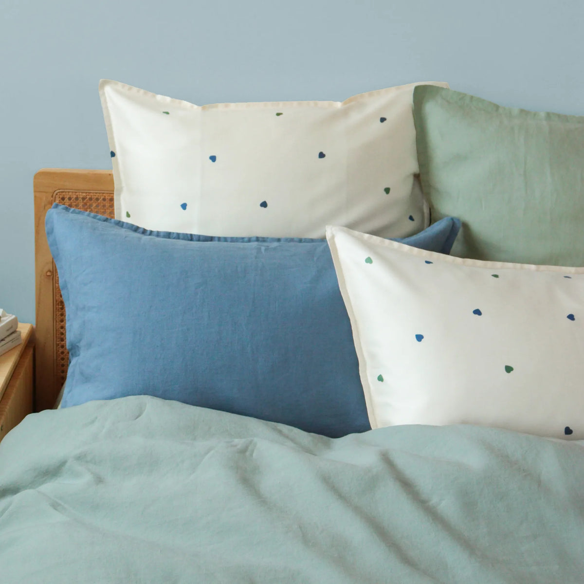 Cœur bleu/eucalyptus