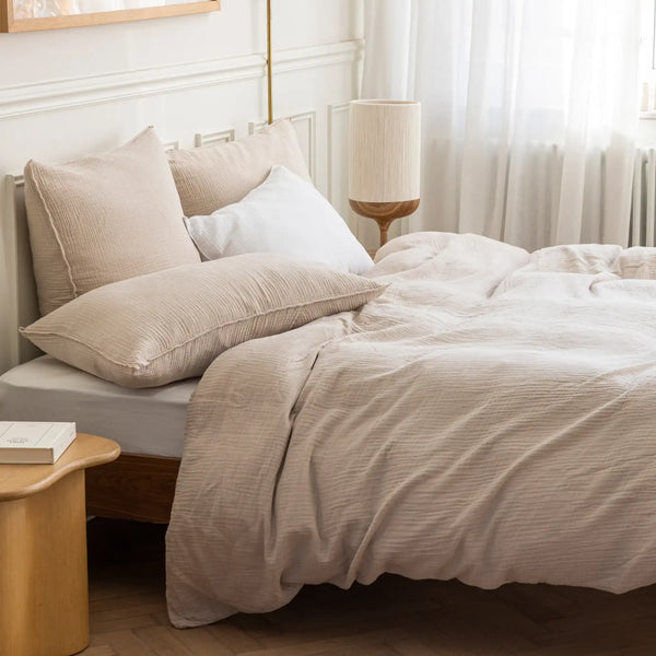 Housse de couette Simplement Gaufré – Beige clair