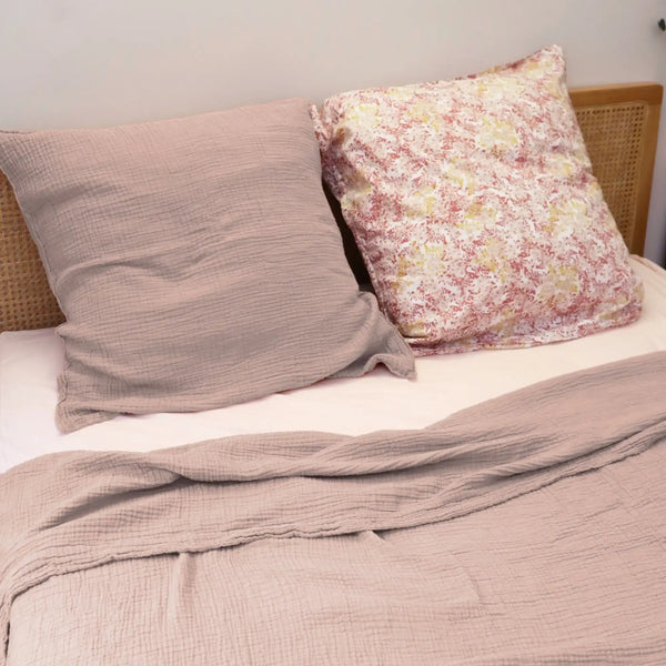 Drap plat Simplement Gaufré – Vieux rose