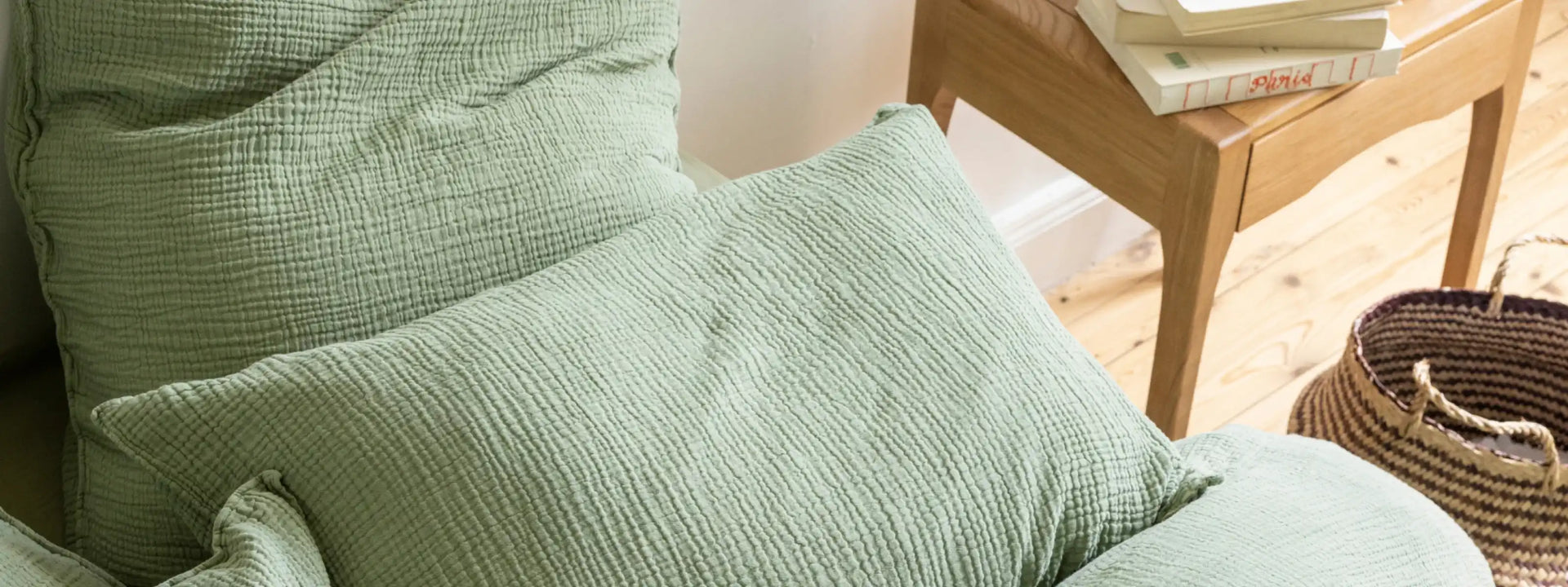 Housse de couette Gaze de Coton • Blanc Cerise