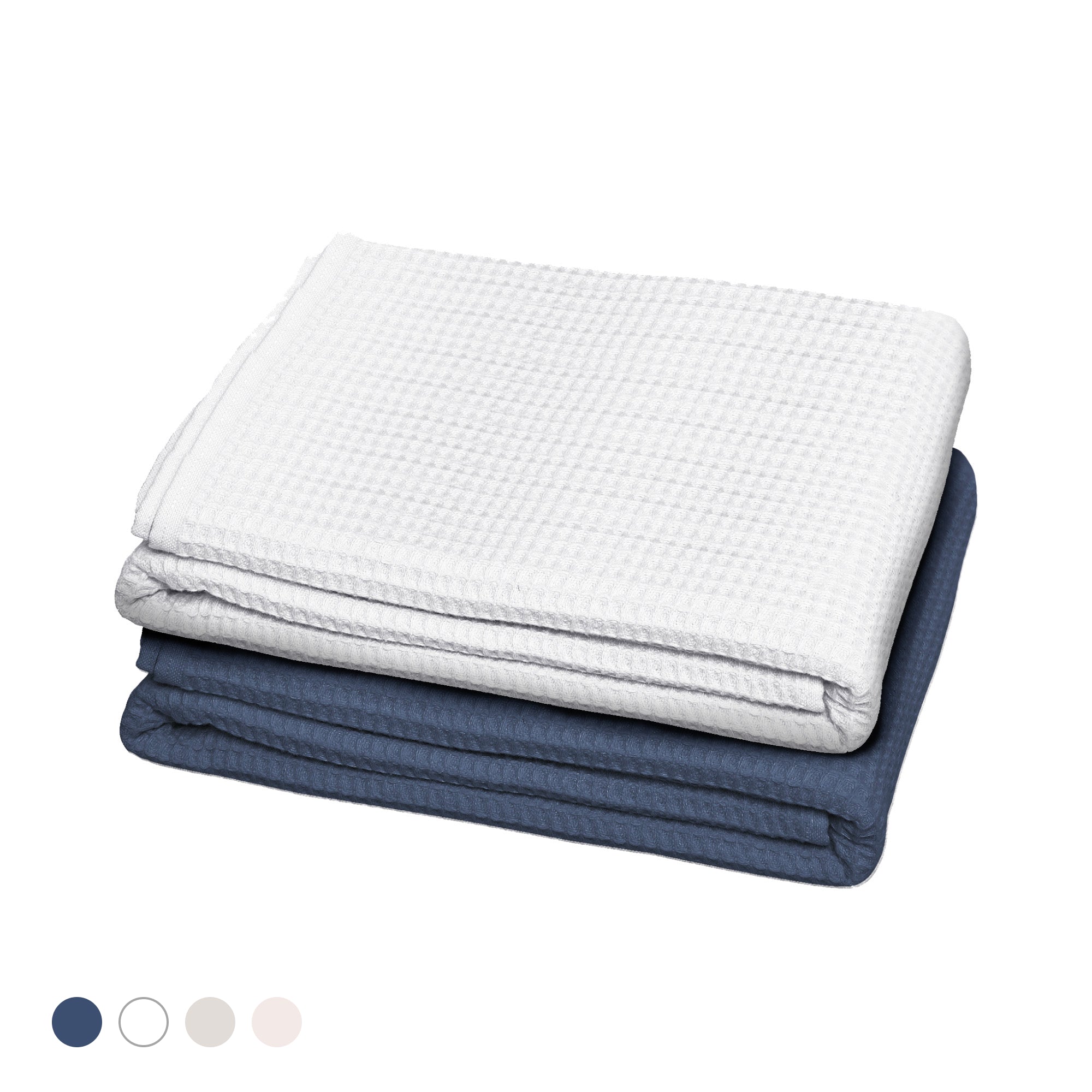 Lot de 2 draps de bain Esprit Nid d'Abeille