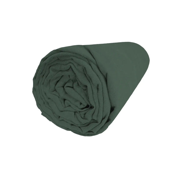 Drap housse Naturellement Lin – Vert cyprès