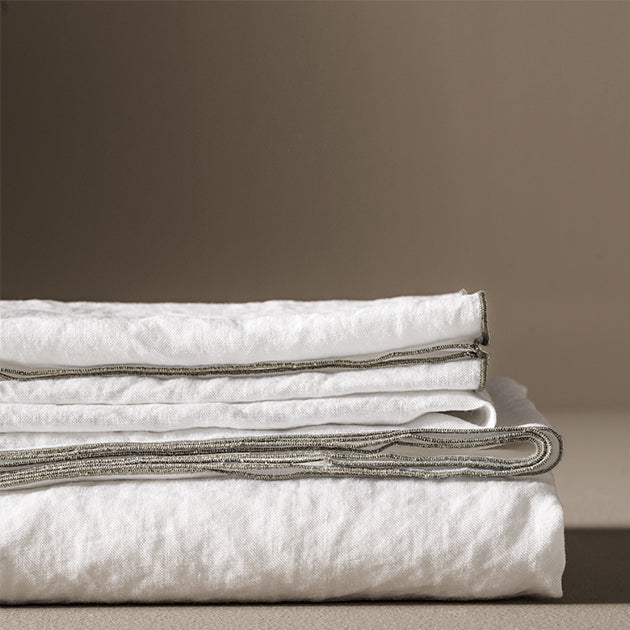 Nappe Autour Du Lin - Blanc Cerise 