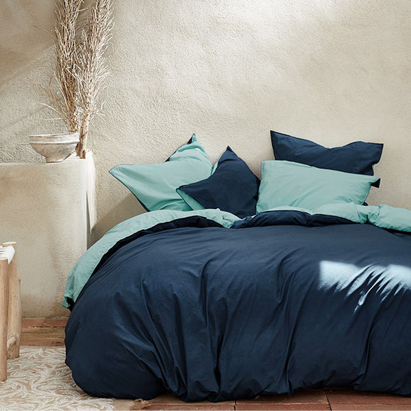 Housse de couette Douceur Lavée - Blanc Cerise 
