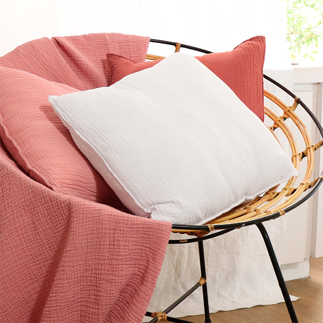 Enveloppe de coussin Simplement Gaufré - Blanc Cerise 