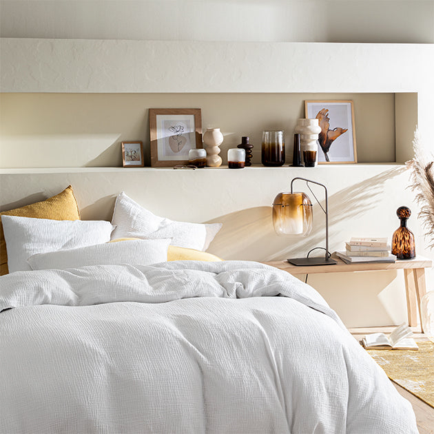 housse de couette gaze de coton blanche 