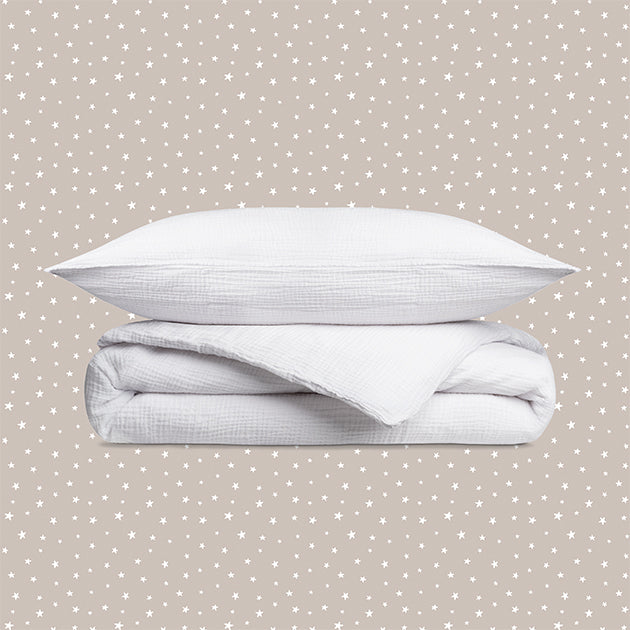 Linge de lit pueri Tendresse Gaufré - Blanc Cerise 