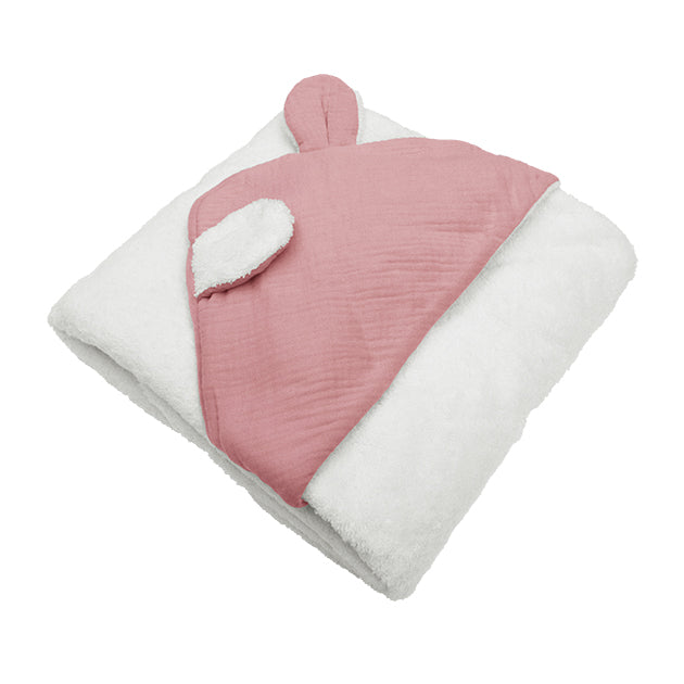 Poncho de bain bébé à rayures personnalisable - rose, Linge de lit & Déco