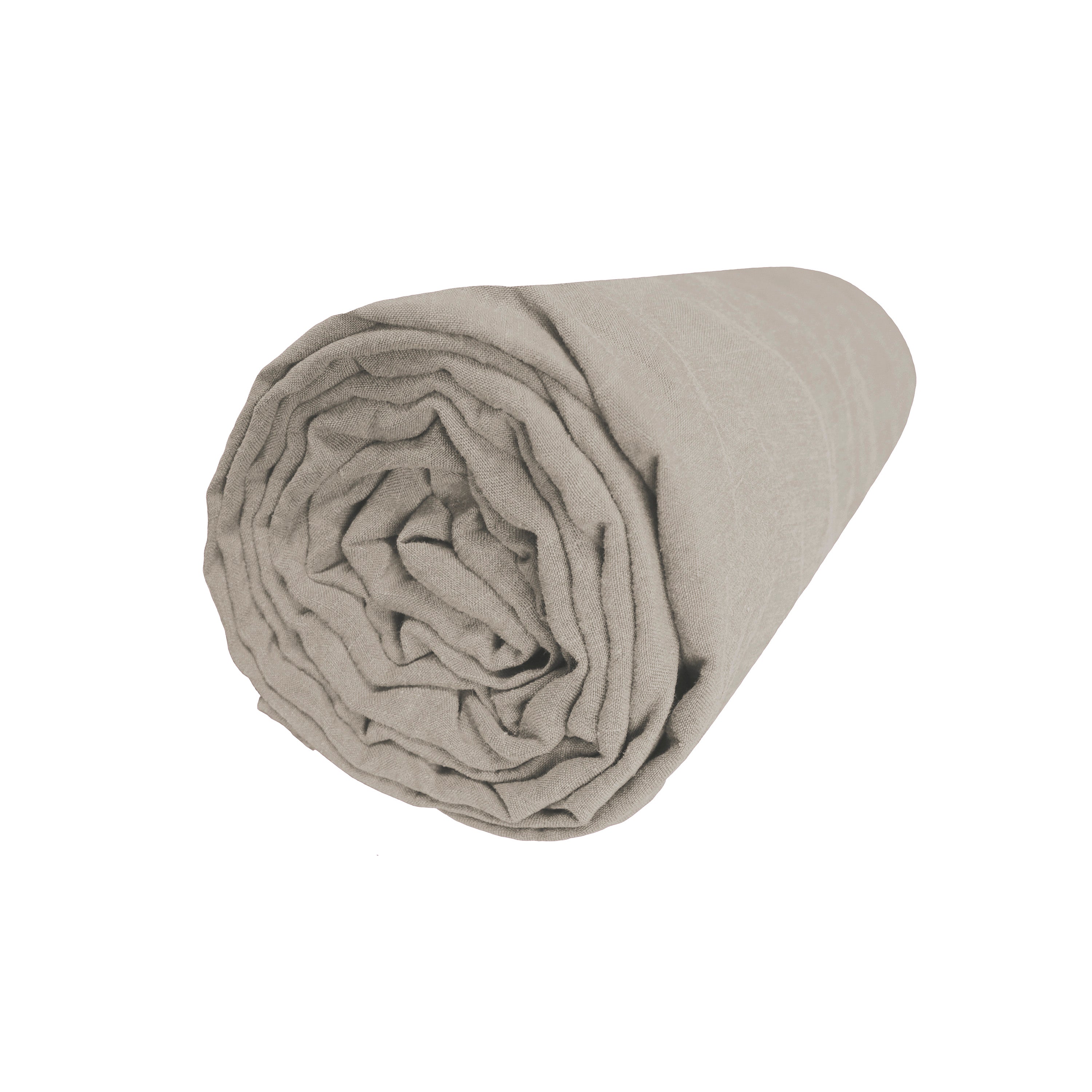 Drap plat 100% lin lavé (170g) 280 x 320 blanc écume Gamme Luxe neuf